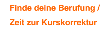 Finde Deine Berufung / Zeit zur Kurskorrektur